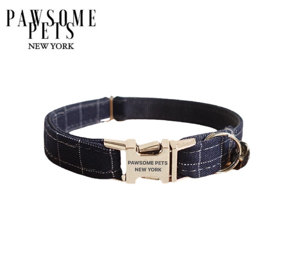 SMALL SIZE DOG & CAT COLLAR - PURPLISH BLUE STRIPE