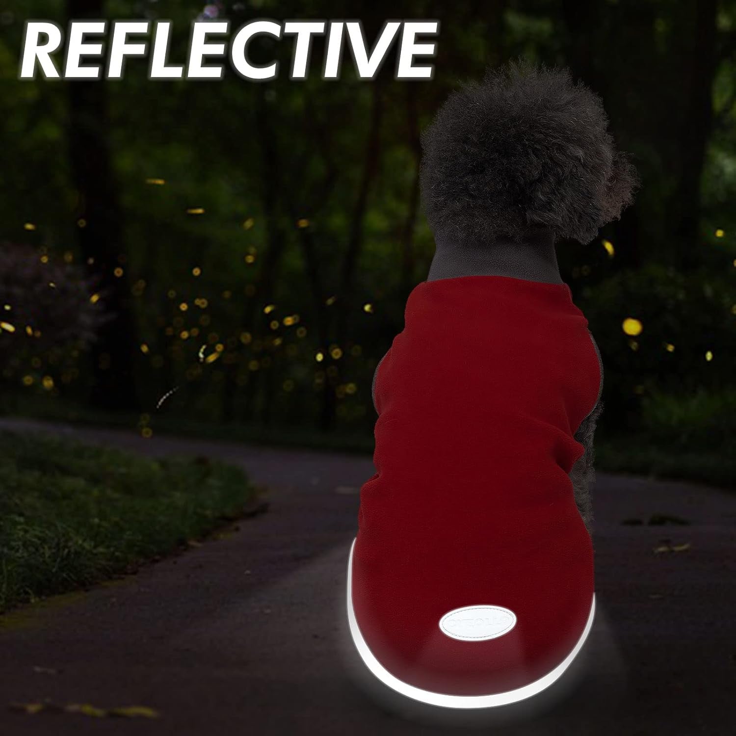 2 Pack Dog Fleece Sweater Stretchy Sweatshirt with Reflective Stripe Pullover Soft Jacket Pet Clothes Dog Sweaters for Small Dogs Cats Grey & Red