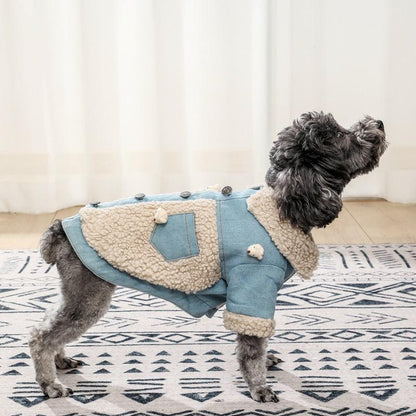 Cozy Denim And Fleece Two-Legged Dog Clothes - Perfect For Small To Medium Dogs