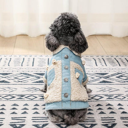 Cozy Denim And Fleece Two-Legged Dog Clothes - Perfect For Small To Medium Dogs