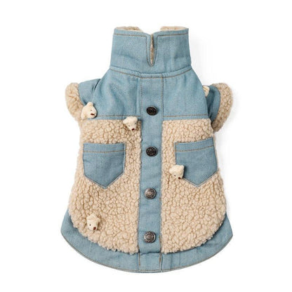Cozy Denim And Fleece Two-Legged Dog Clothes - Perfect For Small To Medium Dogs
