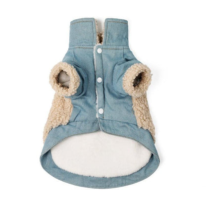 Cozy Denim And Fleece Two-Legged Dog Clothes - Perfect For Small To Medium Dogs